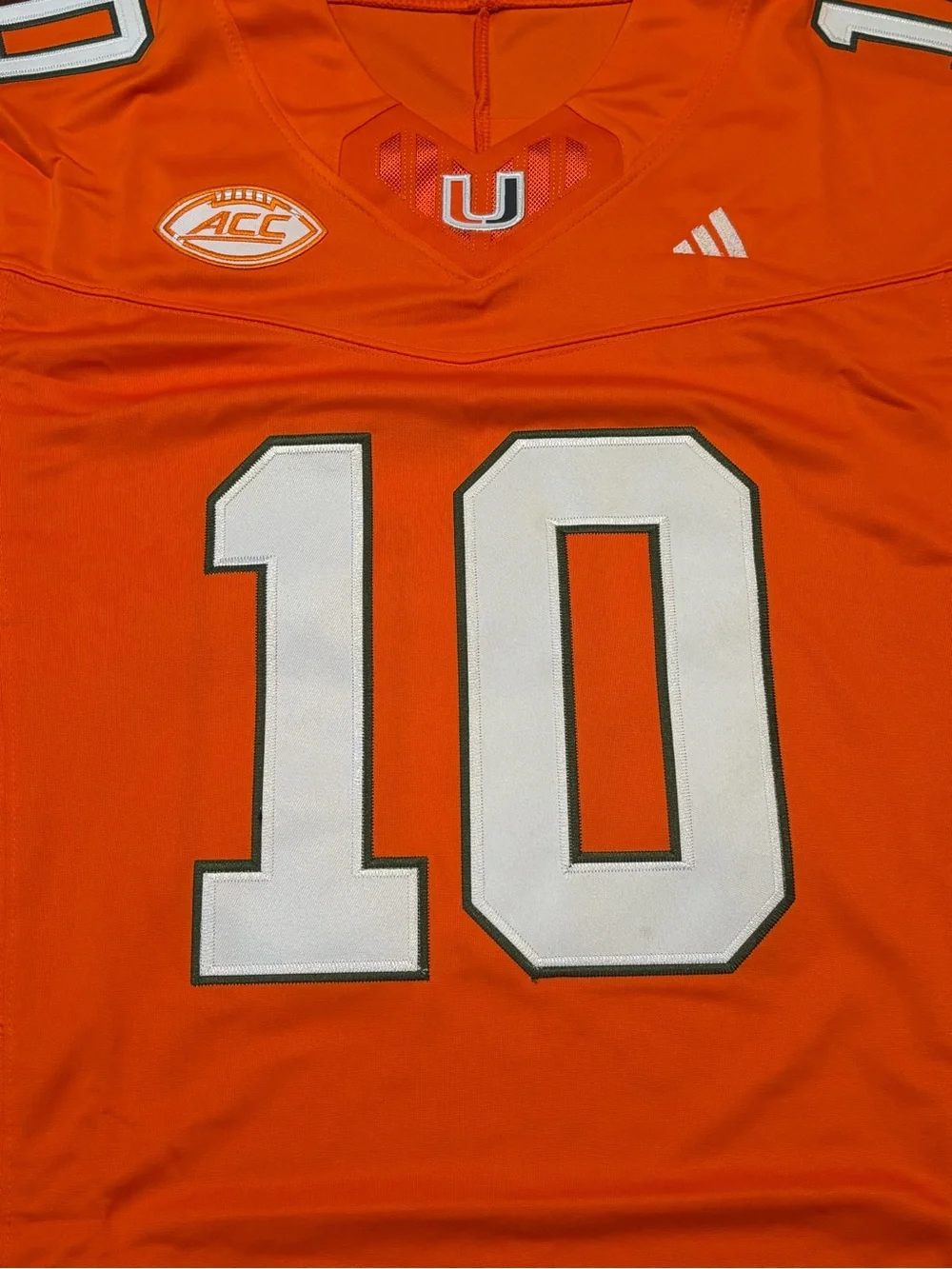Miami Hurricanes Malachi Toney Adult XL Stitched Orange Jersey